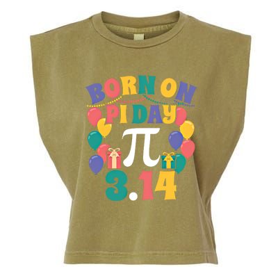 Born On March 14 Happy Pi Day Birthday Math Teacher Gift Garment-Dyed Women's Muscle Tee