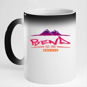 Bend Oregon Mountain Street 11oz Black Color Changing Mug