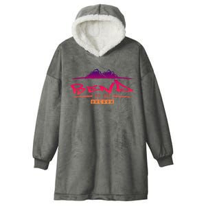 Bend Oregon Mountain Street Hooded Wearable Blanket