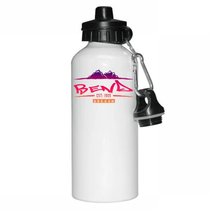 Bend Oregon Mountain Street Aluminum Water Bottle