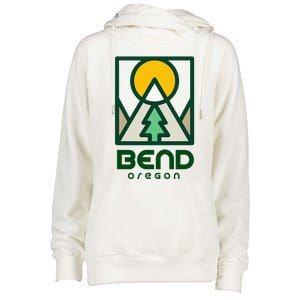 Bend Oregon Mountain Sunset Vacation Womens Funnel Neck Pullover Hood