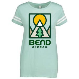 Bend Oregon Mountain Sunset Vacation Enza Ladies Jersey Football T-Shirt