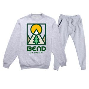 Bend Oregon Mountain Sunset Vacation Premium Crewneck Sweatsuit Set