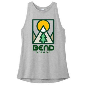 Bend Oregon Mountain Sunset Vacation Ladies PosiCharge Tri-Blend Wicking Tank