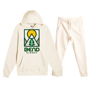 Bend Oregon Mountain Sunset Vacation Premium Hooded Sweatsuit Set