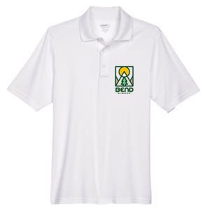 Bend Oregon Mountain Sunset Vacation Men's Origin Performance Pique Polo