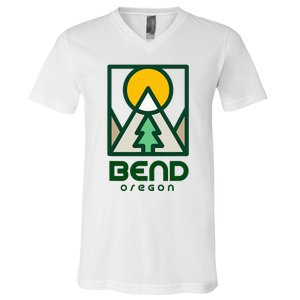 Bend Oregon Mountain Sunset Vacation V-Neck T-Shirt