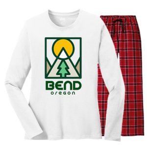 Bend Oregon Mountain Sunset Vacation Women's Long Sleeve Flannel Pajama Set 