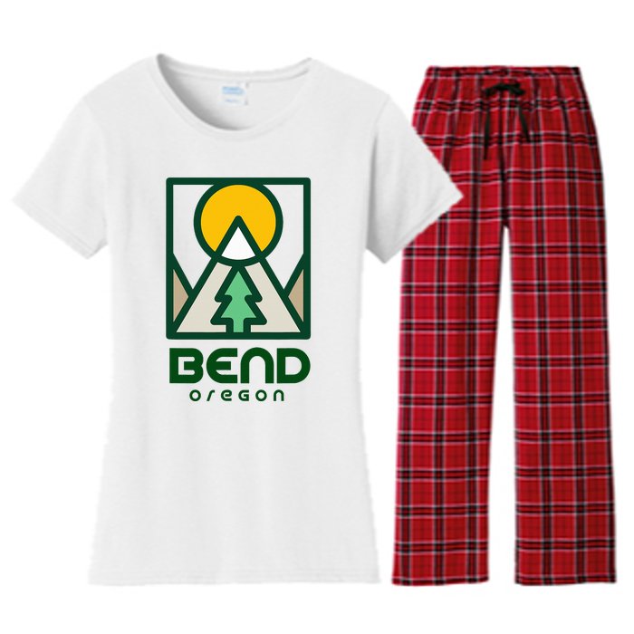 Bend Oregon Mountain Sunset Vacation Women's Flannel Pajama Set