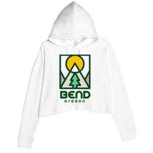 Bend Oregon Mountain Sunset Vacation Crop Fleece Hoodie