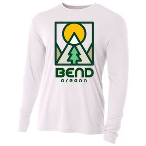 Bend Oregon Mountain Sunset Vacation Cooling Performance Long Sleeve Crew