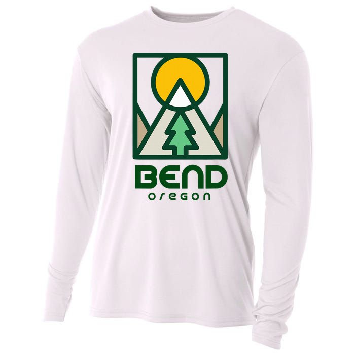 Bend Oregon Mountain Sunset Vacation Cooling Performance Long Sleeve Crew