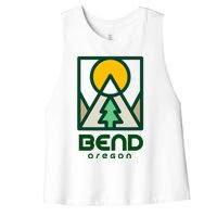 Bend Oregon Mountain Sunset Vacation Women's Racerback Cropped Tank