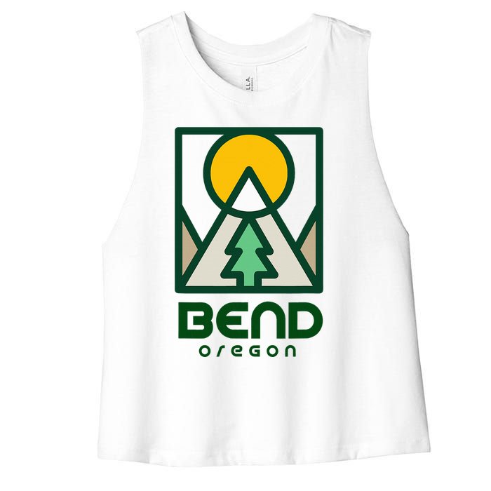 Bend Oregon Mountain Sunset Vacation Women's Racerback Cropped Tank