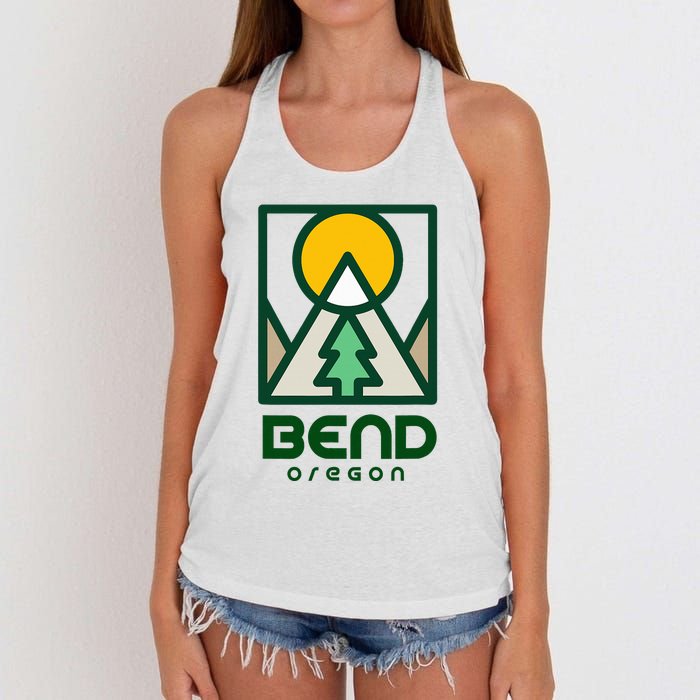 Bend Oregon Mountain Sunset Vacation Women's Knotted Racerback Tank