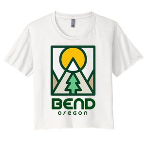 Bend Oregon Mountain Sunset Vacation Women's Crop Top Tee