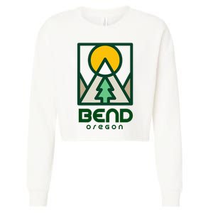 Bend Oregon Mountain Sunset Vacation Cropped Pullover Crew