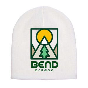 Bend Oregon Mountain Sunset Vacation Short Acrylic Beanie