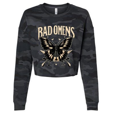 B.Ad Omens Moth Cropped Pullover Crew