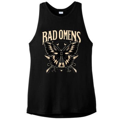 B.Ad Omens Moth Ladies PosiCharge Tri-Blend Wicking Tank