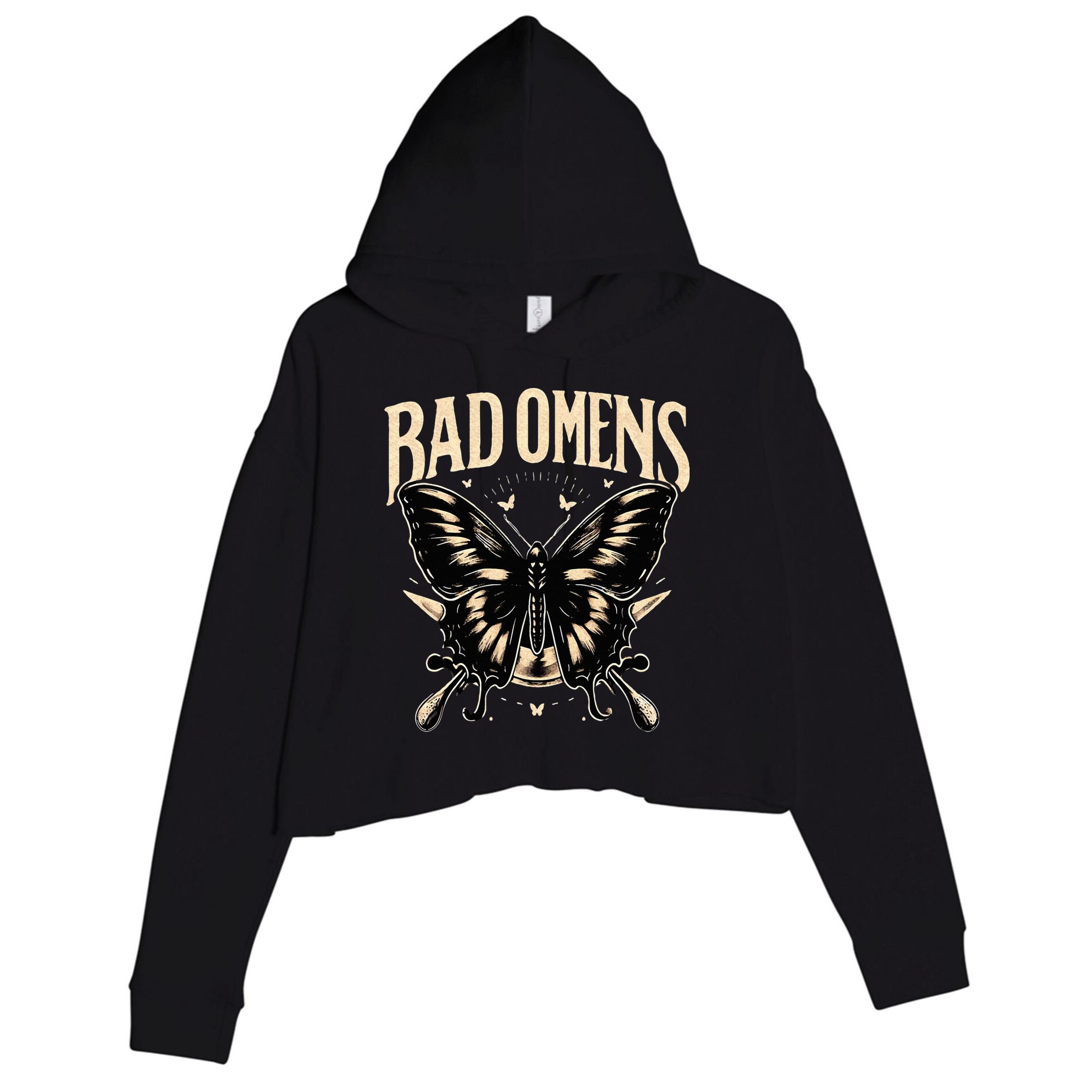 B.Ad Omens Moth Crop Fleece Hoodie