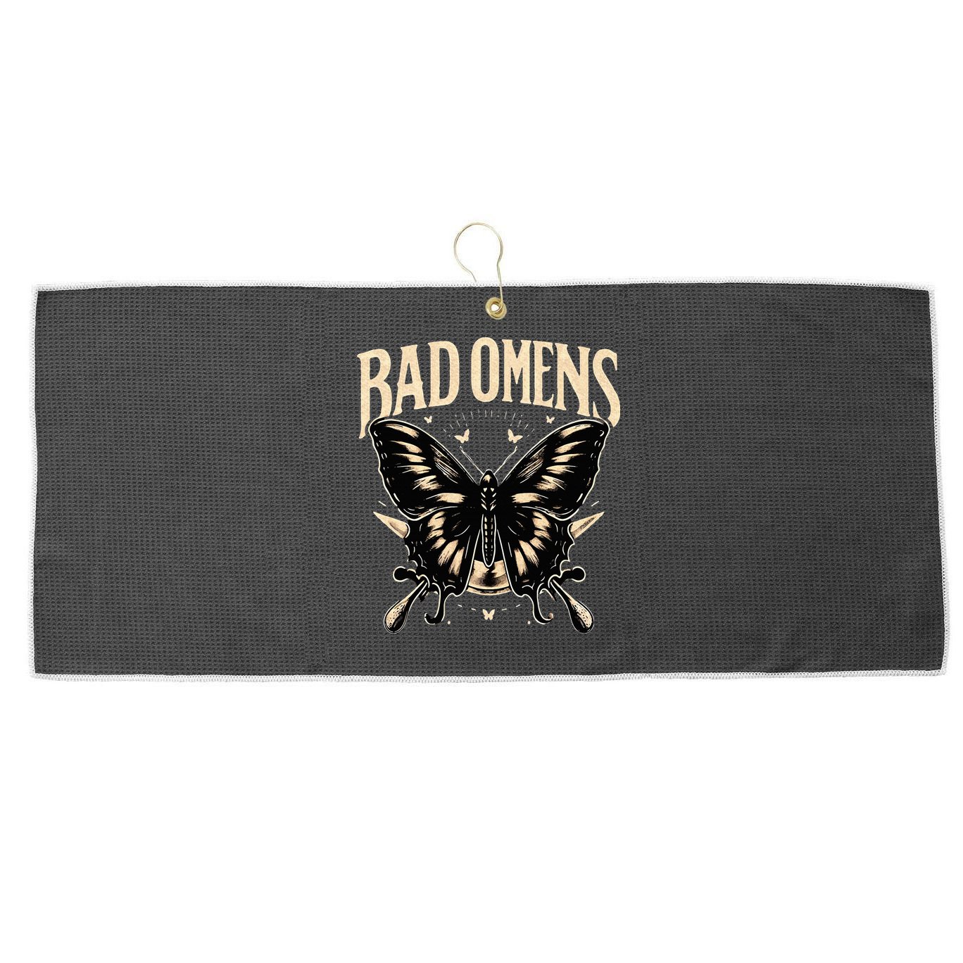 B.Ad Omens Moth Large Microfiber Waffle Golf Towel