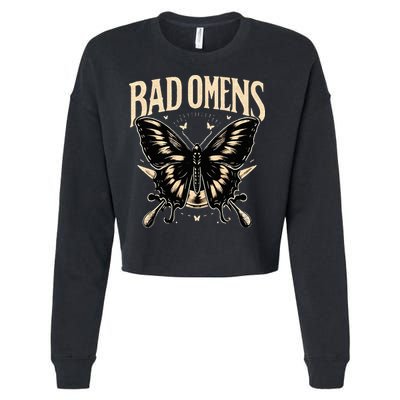 B.Ad Omens Moth Cropped Pullover Crew