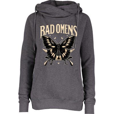 B.Ad Omens Moth Womens Funnel Neck Pullover Hood