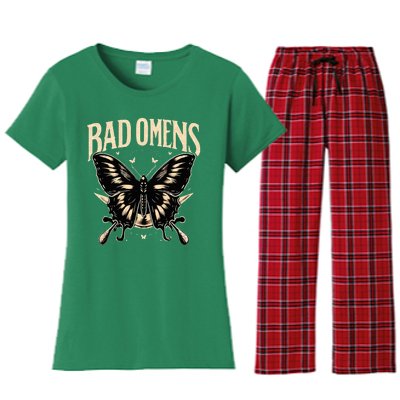 B.Ad Omens Moth Women's Flannel Pajama Set