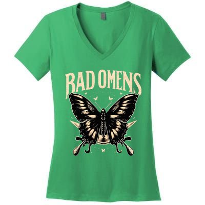 B.Ad Omens Moth Women's V-Neck T-Shirt