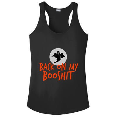 Back On My BooShit Boo Bullshit Bull Shit Halloween Fun Gift Ladies PosiCharge Competitor Racerback Tank