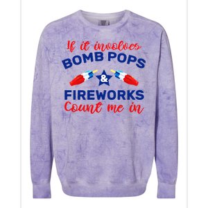 Bomb Pops And Fireworks Colorblast Crewneck Sweatshirt