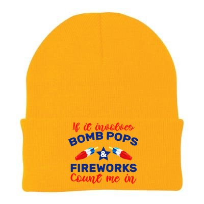 Bomb Pops And Fireworks Knit Cap Winter Beanie