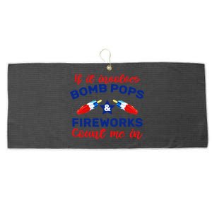 Bomb Pops And Fireworks Large Microfiber Waffle Golf Towel