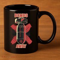 Bombs Away Trash Polka 11oz C Handle Ceramic Mug