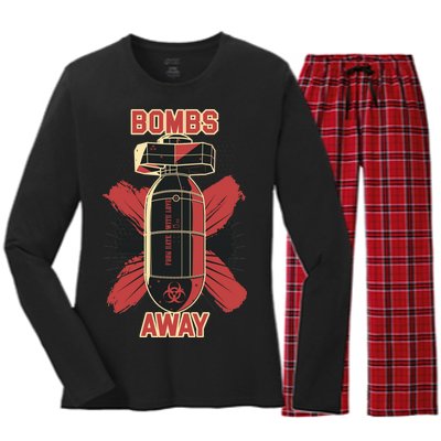 Bombs Away Trash Polka Women's Long Sleeve Flannel Pajama Set 