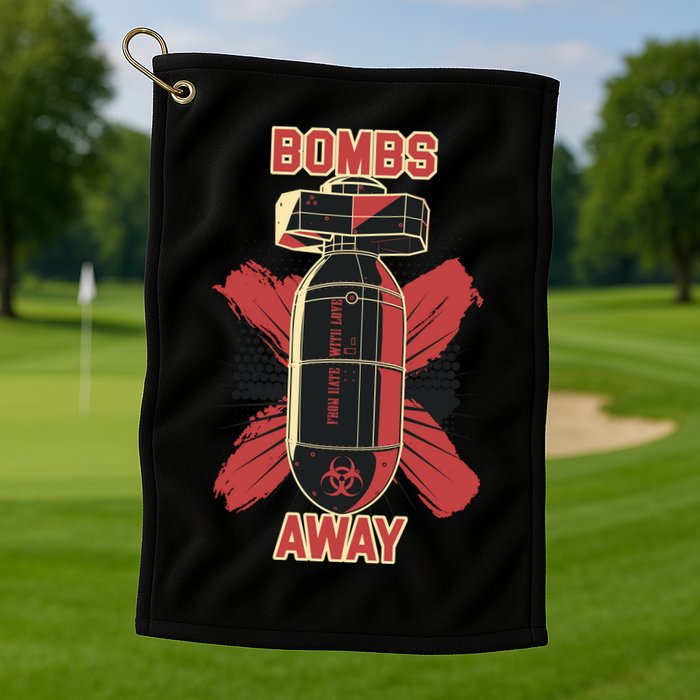 Bombs Away Trash Polka Golf Towel