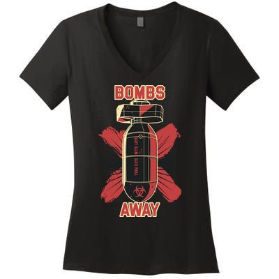 Bombs Away Trash Polka Women's V-Neck T-Shirt