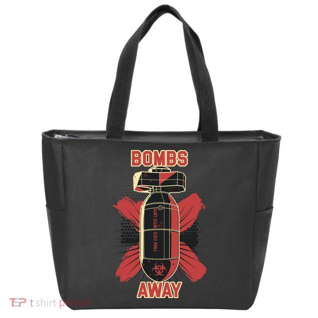 Bombs Away Trash Polka Zip Tote Bag
