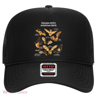 Bats Of North America I Megabat I Bloodsucker I Bat High Crown Mesh Back Trucker Hat