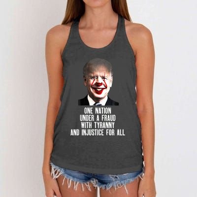 Biden One Nation Under A Fraud Women's Knotted Racerback Tank