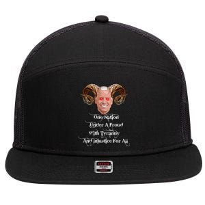 Biden One Nation Under A Fraud With Tyranny 7 Panel Mesh Trucker Snapback Hat