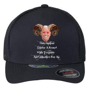 Biden One Nation Under A Fraud With Tyranny Flexfit Unipanel Trucker Cap