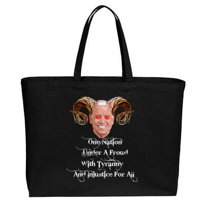 Biden One Nation Under A Fraud With Tyranny Cotton Canvas Jumbo Tote