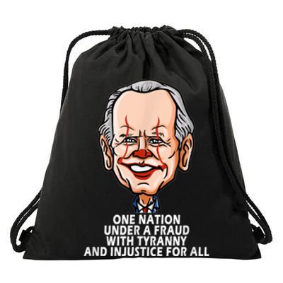 Biden One Nation Under A Fraud With Tyranny Drawstring Bag