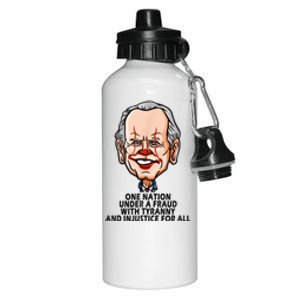 Biden One Nation Under A Fraud With Tyranny Aluminum Water Bottle