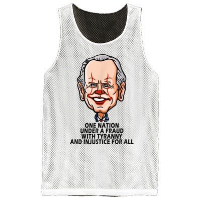 Biden One Nation Under A Fraud With Tyranny Mesh Reversible Basketball Jersey Tank