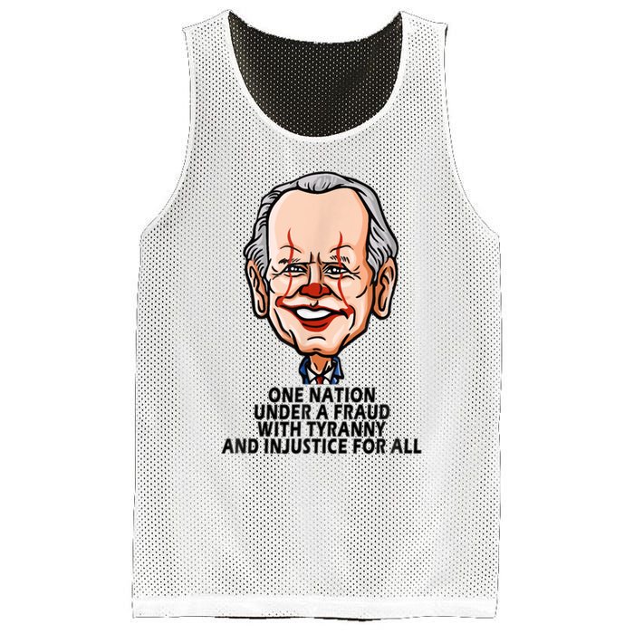 Biden One Nation Under A Fraud With Tyranny Mesh Reversible Basketball Jersey Tank