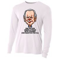 Biden One Nation Under A Fraud With Tyranny Cooling Performance Long Sleeve Crew