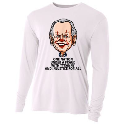 Biden One Nation Under A Fraud With Tyranny Cooling Performance Long Sleeve Crew